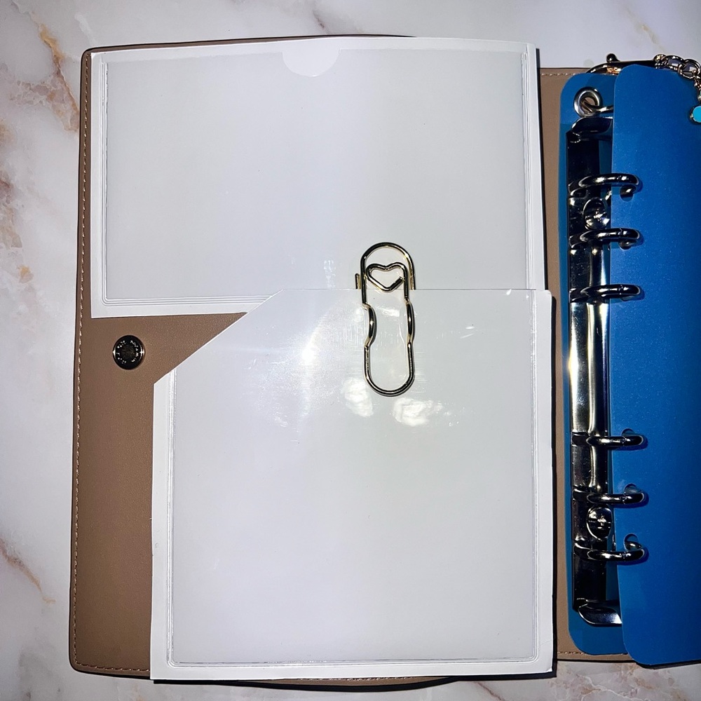 COACH NOTEBOOK Binder Adapter Insert and Pockets | Clear/Navy Blue/Silver - Picture 4 of 4